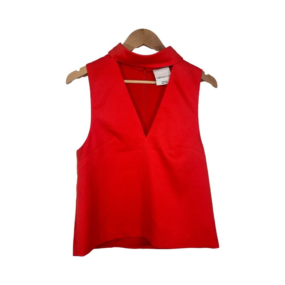 C/MEO collective  womens bright  orange/red sleeveless top small #125